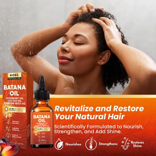 Miniatura 2 de Aceite de batana 4 en 1 para el crecimiento y nutrición del cabello, 100% puro orgánico natural, aceite de ricino y romero que estimula