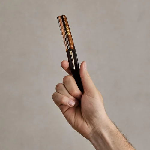 Miniatura 7 de Kent 20T - Peine de bolsillo plegable hecho a mano para hombres, peine alisador de pelo de dientes finos para el cuidado diario del cabello, barba