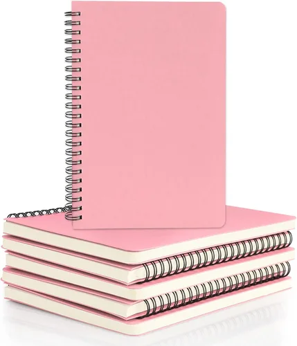 Miniatura 11 de EUSOAR - Cuaderno con espiral rayado, tamaño A5, paquete de 24 de 5.5" x 8.3", 120 páginas, cuaderno universitario con rayas, cuaderno de viaje