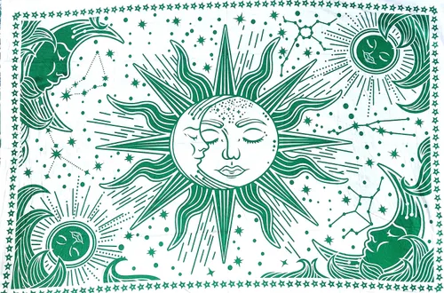 Miniatura 9 de ICC - Tapiz de sol y luna, tapiz de sol blanco y negro, sábana para colgar en la pared, decoración de habitación, tapices estéticos de arte místico
