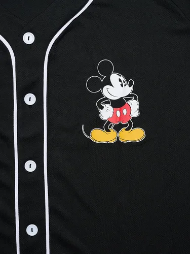 Miniatura 3 de Disney Mickey Mouse Stitch Jack Skellington - Camiseta para mujer, con botones frontales, talla grande
