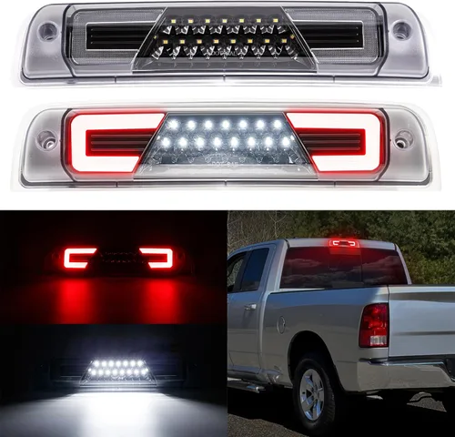 Miniatura 10 de Tercera luz de freno LED para Ram 1500 2019 2020 2021 2022 2023 2024 (no compatible con TRX/cámara/Classic), lámpara trasera central de alto montaje