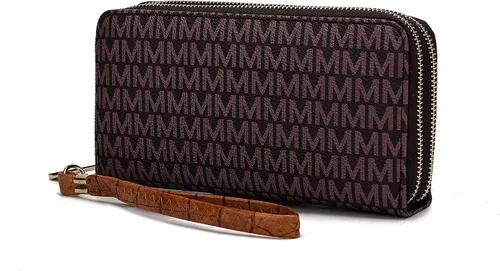 Miniatura 34 de MKF Collection Mia K - Cartera de pulsera para mujer, pequeña cartera de cuero vegano para tarjetas de crédito con cremallera y bolsillo
