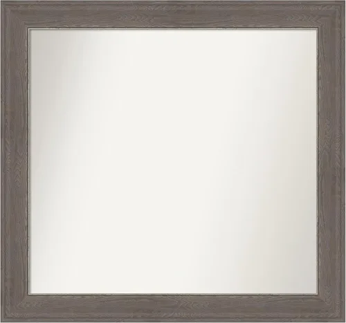 Miniatura 57 de Amanti Art Espejo de pared personalizado no biselado (24.5 x 24.5 pulgadas), marco gris marrón alta, varios tamaños personalizados, espejo de baño