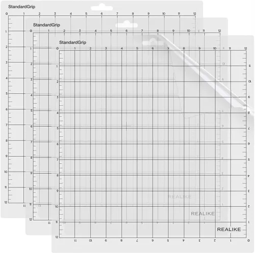 Miniatura 13 de Realike - Plantilla de corte de 12 x 12 pulgadas para Silhouette Cameo 5/4/3/2/1 (3 plantillas - agarre estándar, agarre ligero, agarre fuerte)