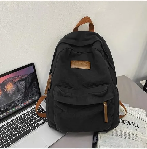 Miniatura 5 de JHTPSLR Dark Academia Mochila Estética Mochila de Lona Mochila Estética Vintage Mochila Portátil Mochila Casual Daypack, Negro -, Grande, Mochila
