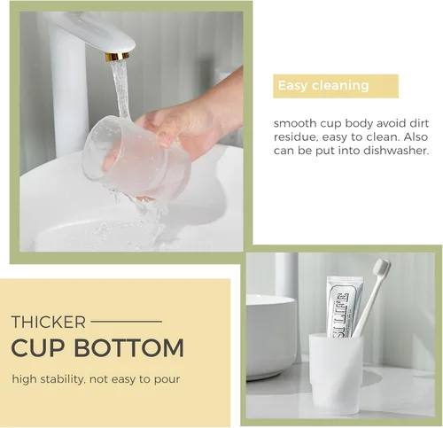 Miniatura 4 de Vaso de vidrio, vaso de enjuague de baño esmerilado, vaso de repuesto para soporte de cepillo de dientes Aomasi Blanco esmerilado