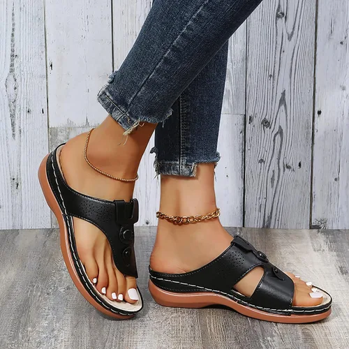 Miniatura 7 de Sandalias planas de verano elegantes para mujer, sandalias ortopédicas para mujer, soporte de arco