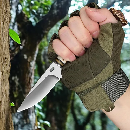 Miniatura 3 de Plys Cuchillo de hoja fija, cuchillo de supervivencia, Cuchillos de caza con funda de cuero, Cuchillos de barbacoa de hoja afilada al aire libre