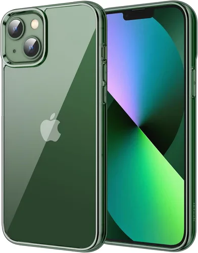 JETech - Funda para iPhone 13 de 15,5 cm, cubierta de goma a prueba de golpes que no se pone amarilla, parte trasera transparente antiarañazos