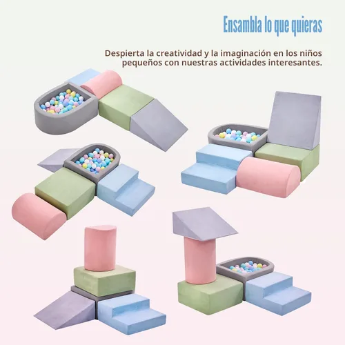 Miniatura 3 de Juguetes de escalada para niños pequeños, bloques de espuma para escalar con foso de bolas para bebé, juego de escalada suave para niños pequeños