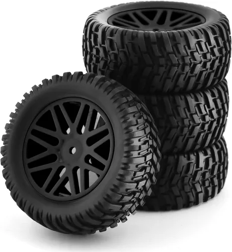 1/10 RC Off Road Neumáticos y ruedas 0.472 in Hex Rubber Short Course Truck Neumáticos con inserto de espuma para coche Buggy escala 1:10 ARRMA