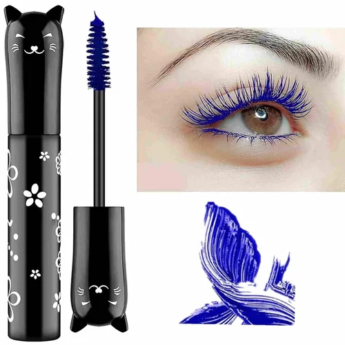 Miniatura 17 de 6 Colores Máscara de ojos de gato, maquillaje para ojos, máscara impermeable, secado rápido, pestañas rizadas, alargamiento de pestañas, blanco 2