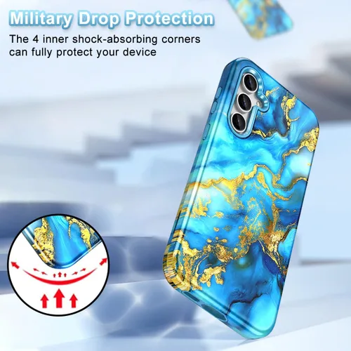Miniatura 4 de Lamcase Funda para Galaxy S24 FE, resistente a prueba de golpes, híbrida de policarbonato duro, TPU suave, protección contra caídas de tres capas