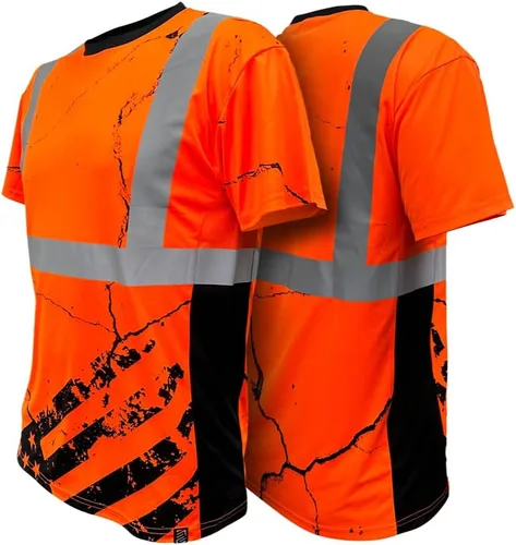 SafetyShirtz Camisetas gráficas y de manga larga ANSI Clase 2 y 3 para hombre SS360