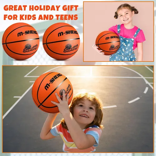 Miniatura 5 de Jenaai 12 pelotas de baloncesto de goma a granel tamaño oficial 5 (27.5 pulgadas) para niños y jóvenes, baloncesto al aire libre con bomba