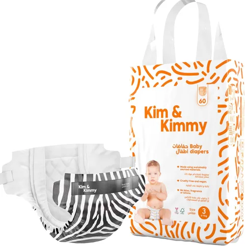Miniatura 27 de Kim & Kimmy Pañales ecológicos, recién nacidos, hasta 11 libras, 32 pañales – Protección contra fugas de 12 horas, sin erupciones, hipoalergénicos