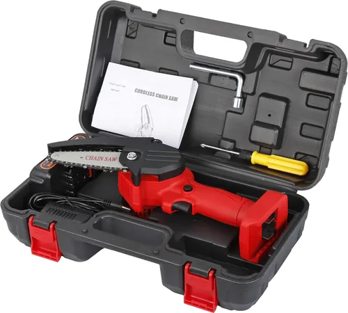 Miniatura 9 de Mini motosierra inalámbrica de 4 pulgadas, motosierras portátiles de mano con una sola mano para corte de madera de rama de árbol