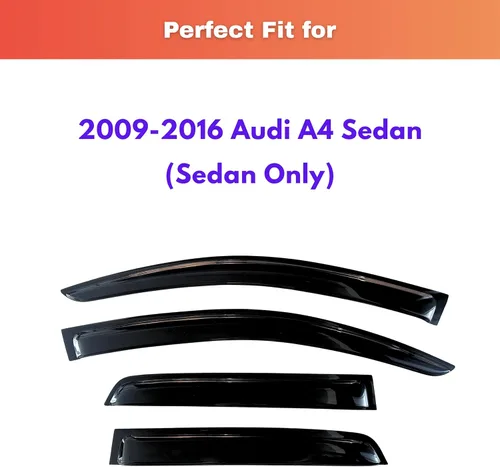 Miniatura 500 de KPY Visor de ventana compatible con Kia Soul 2009-2013, Protector contra lluvia de 4 unidades, deflectores de ventilación de ventana lateral