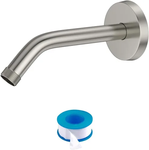 Miniatura 21 de Lordear Brazo de ducha montado en la pared, tubo de ducha de 12 pulgadas con brida, vástago de ducha redondo de 1/2 NPT para cabezal de ducha, negro
