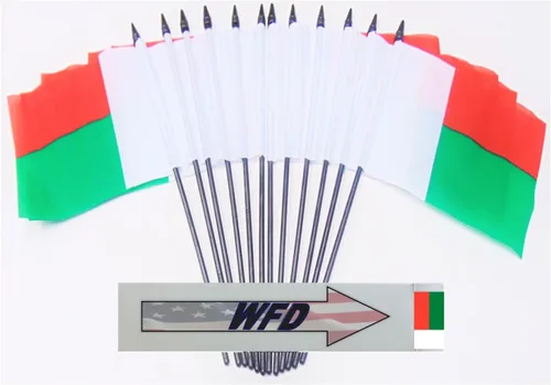 Miniatura 99 de World Flags Direct Banderas en miniatura de poliéster de Afganistán, paquete de 12, decoración de mesa de fiesta, desfiles, 4 x 6 pulgadas, verde