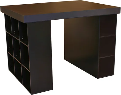 Miniatura 3 de Escritorio Centro de Proyectos con estantería y gabinete de 3 compartimientos, color negro