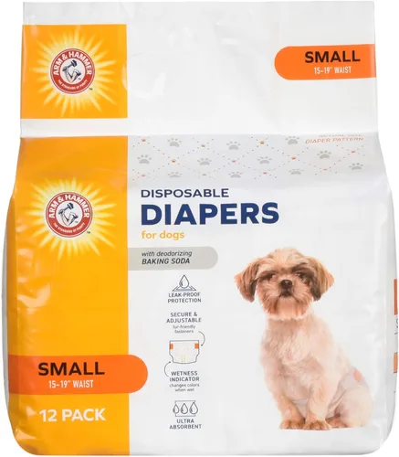 Arm & Hammer Pañales para perros hembras para mascotas, tamaño pequeño, ultraabsorbentes, ajustables, con protección a prueba de fugas e indicador