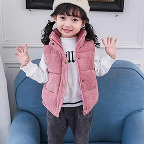 Miniatura 4 de Chaleco de Navidad para niñas pequeñas, chaleco de forro polar mullido sin mangas, con bolsillos, ropa exterior