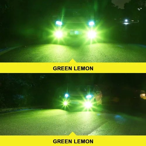 Miniatura 7 de 2 bombillas LED H8 H9 H11 antiniebla de limón verde, 24 LED 3030 chips superbrillantes, bombillas LED de repuesto DRL para automóviles, camiones