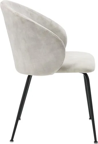 Miniatura 6 de Lexicon Juego de 2 sillas de comedor, modernas sillas de cocina y comedor, asiento acolchado tapizado de terciopelo, respaldo redondo, sin brazos