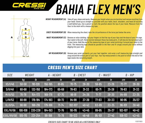 Miniatura 7 de Traje de neopreno completo con cremallera frontal para hombre para actividades acuáticas - Bahia Flex Diseñado en Italia por Cressi
