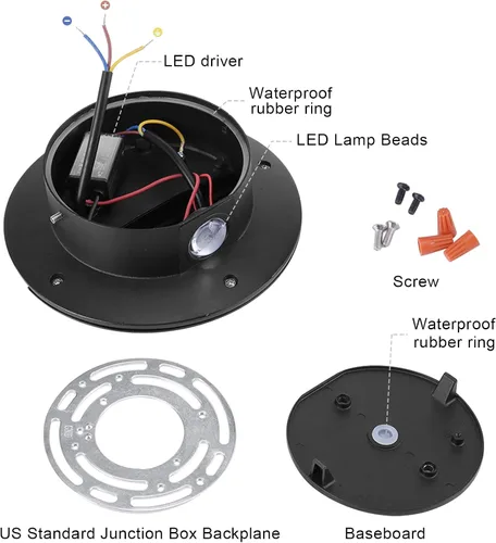 Miniatura 3 de XEYOU Aplique de pared moderno de 12 W, lámpara de pared LED impermeable IP65 de aluminio para interiores, montaje en pared, lámpara LED