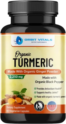 Curcumina de cúrcuma con pimienta negra y jengibre 2250 mg – Suplemento de cúrcuma ultra potente con 95% de curcuminoides y bioperina para apoyo