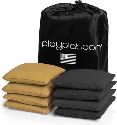 Miniatura 39 de Play Platoon Bolsas de Cornhole Resistentes a la Intemperie - Juego de 8 Bolsas de Frijoles Reglamentarias para Lanzar - Tamaño y Peso Profesional
