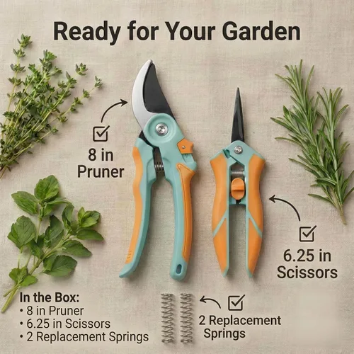 Miniatura 6 de NEXON Tijeras de Podar de Jardín Paquete de 2, Podadora Manual de Derivación de 8" y Tijeras de Jardín de Precisión de 6.25", Cortadores de Jardín