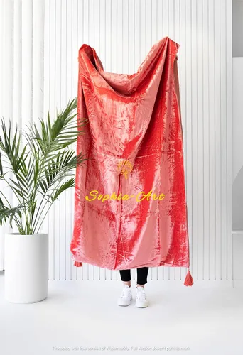 Miniatura 14 de Sophia-Art Manta de terciopelo triturado de lujo con borlas, para sofá o cama, manta suave, bohemia y cálida, acogedora, felpa ligera