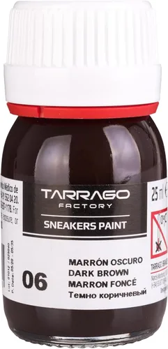Tarrago Pintura acrílica para zapatos deportivos para zapatos, botas, bolsos, monederos, mate, flexible, cobertura perfecta, marrón oscuro #006 -