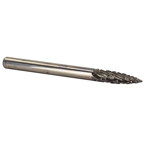 Miniatura 20 de Drill America SA-1 Rebaba de carburo/lima giratoria cilíndrica de doble corte para amoladora de troquel de 1/4" de diámetro x 5/8" de longitud