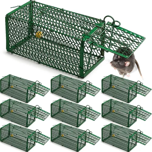 Miniatura 9 de Qualirey Trampa para Ratas Humanitaria de 4 Piezas, Trampa de Jaula para Ardillas Listadas y Ardillas, Trampa Plegable para Roedores para Animales