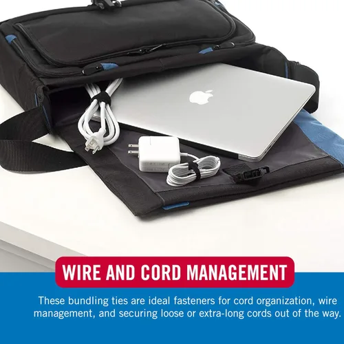 Miniatura 7 de VELCRO Brand ONE-WRAP - Bridas para cables, 100 unidades, correas de organización de cable negro de 8 x 1/2 pulgadas, diseño delgado precortado