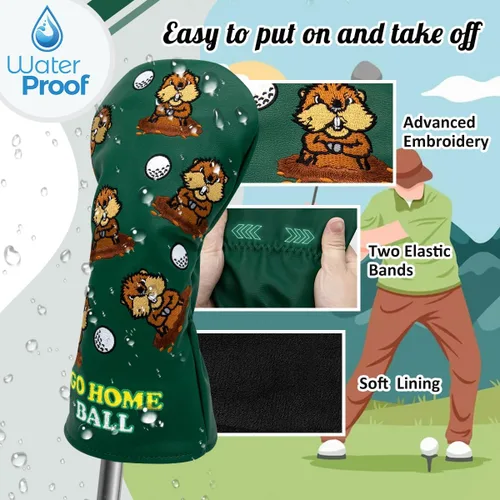 Miniatura 4 de Barudan Golf Groundhog Funda para Cabeza de Driver de Golf Funda para Cabeza 3 Madera Funda Híbrida para Cabeza Funda para Cabeza de Putter - Funda