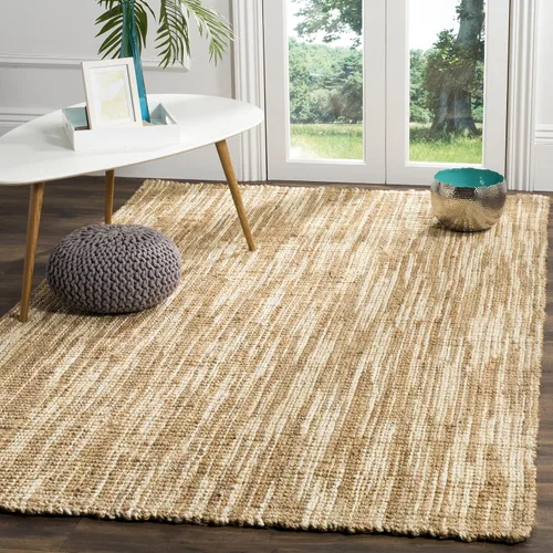 SAFAVIEH Natural Fiber Collection - Alfombra decorativa de 3 x 5 pies, natural y crema, yute hecho a mano, ideal para zonas de alto tráfico en