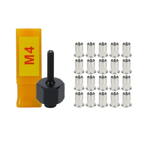 Miniatura 9 de Juego de 20 tuercas de remache de acero inoxidable con tuerca de remache manual, herramienta de remache manual, accesorio de remachador de tuerca