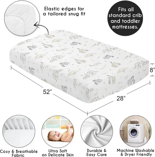 Miniatura 4 de Sweet Jojo Designs Sábanas bajeras para cuna de bebé (animales de safari jungla) para niños o niñas, guardería infantil, habitación de niños