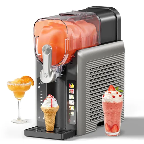 Miniatura 10 de Máquina para granizar, no necesita hielo para el hogar, pantalla de temperatura en tiempo real, máquina de bebidas congeladas con 6 programas
