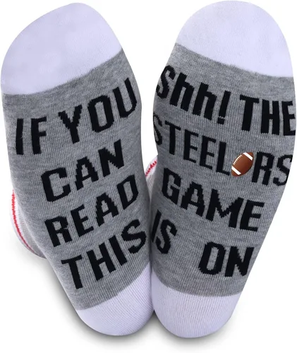 Regalo de fútbol americano, regalo divertido de cumpleaños, calcetines de fútbol novedosos, Juego Steelers, talla única