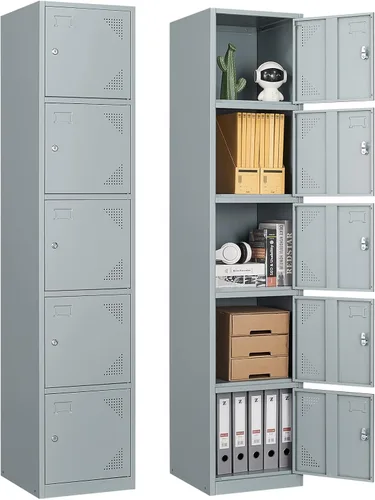 Miniatura 21 de Taquilla de metal para el hogar, vestidor, armarios de almacenamiento de acero de 71 pulgadas para empleados, armario con cerradura con 2 puertas