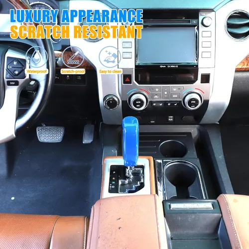 Miniatura 3 de Cubierta de la cabeza de la palanca de cambios de la consola central para Toyota Tundra 2014-2021 accesorios de coche (azul)