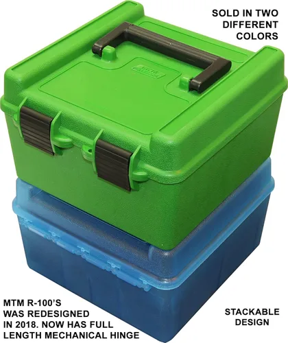 Miniatura 6 de MTM Case-Gard R-100-10 Deluxe Caja de munición 100 rondas Compatible con 22-250 243 270 308 Win 30-06 Incluye bandejas interiores ajustables