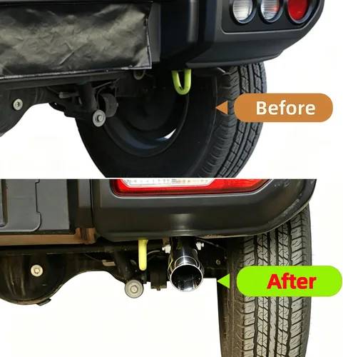 Miniatura 4 de YOCTM Silenciador de escape de coche de acero inoxidable sólido para tubo de cola de tubo de escape para Suzuki Jimny 2019 2020 2021 2022 2023 2024